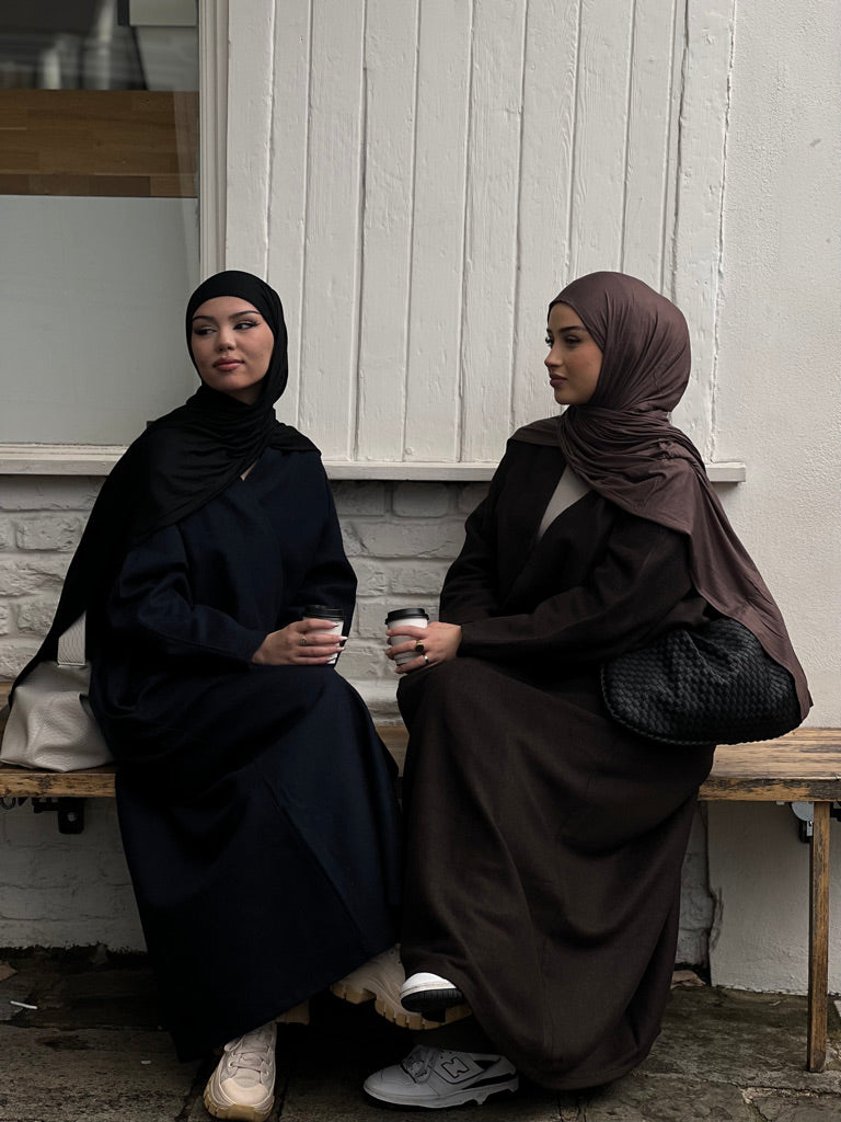 Felt Texture Abaya Coat