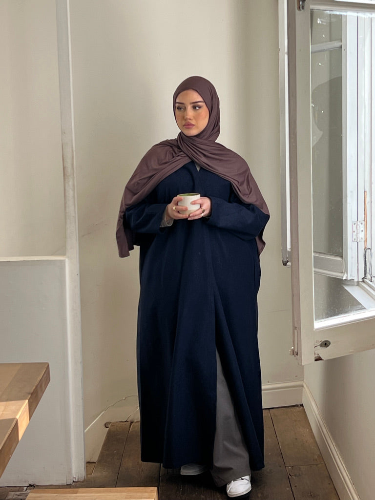 Felt Texture Abaya Coat