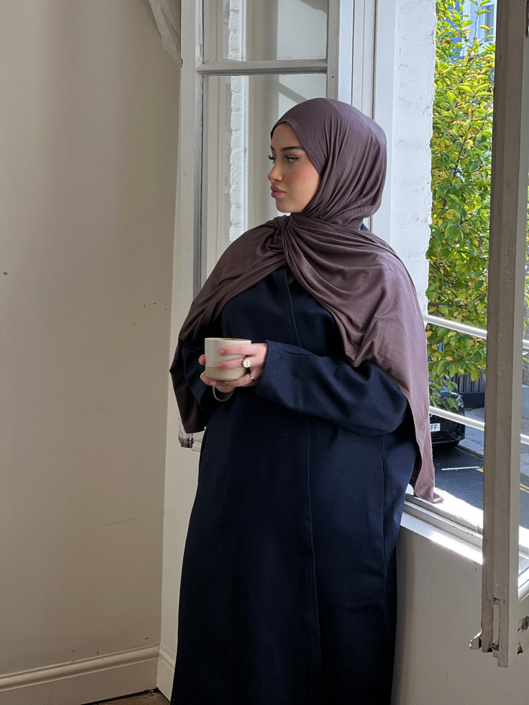 Felt Texture Abaya Coat