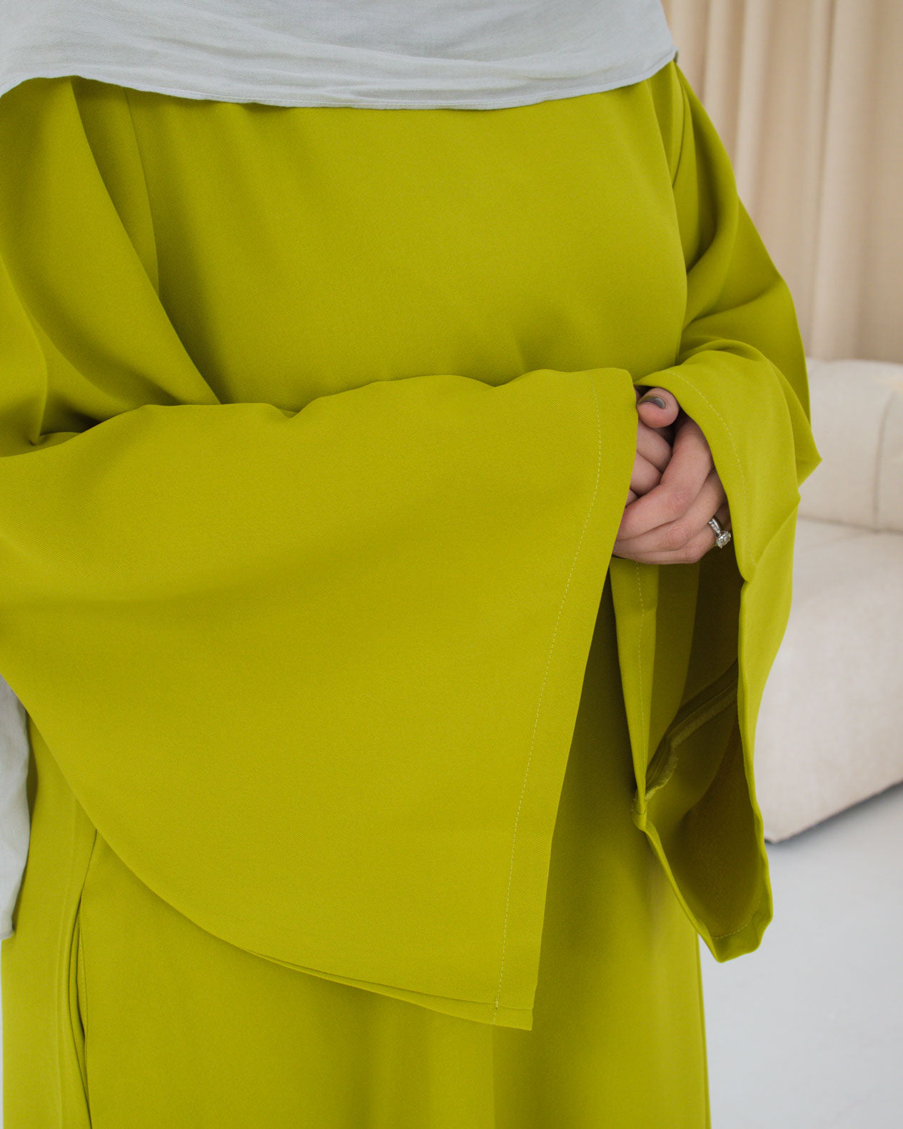 Lime Spanish Sleeve Abaya