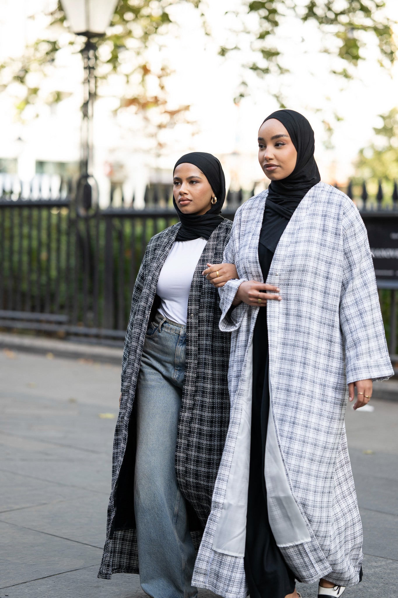 Plaid Abaya Coat