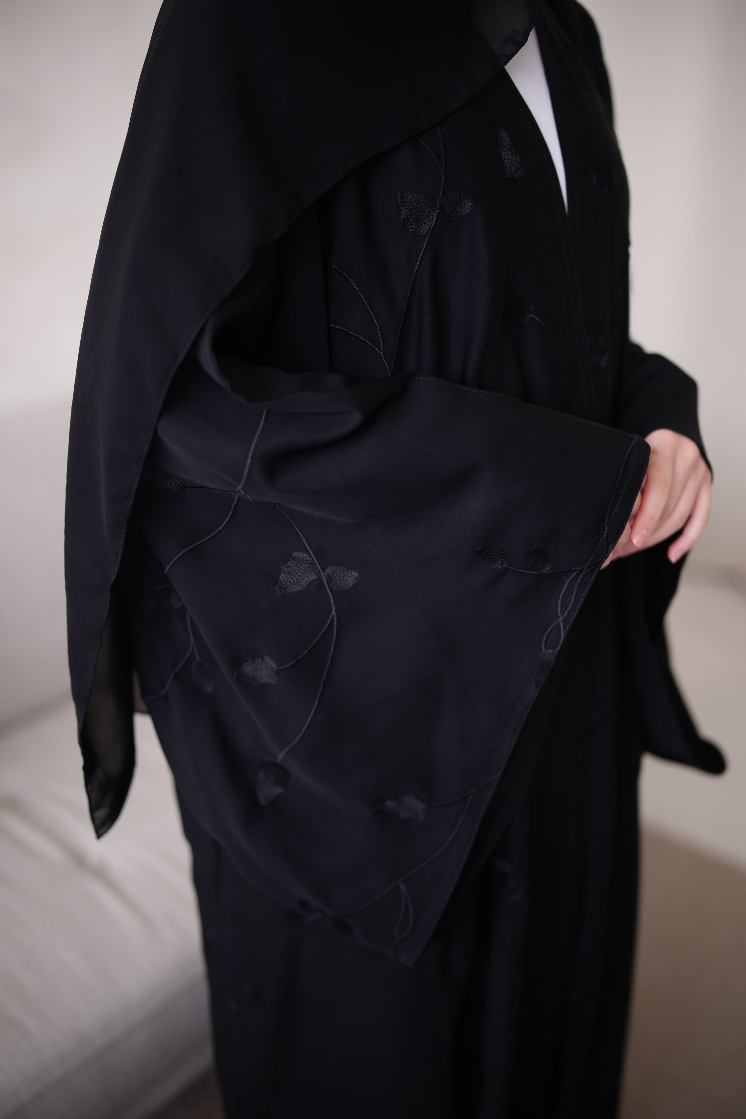 Noor Embroidered Open Abaya
