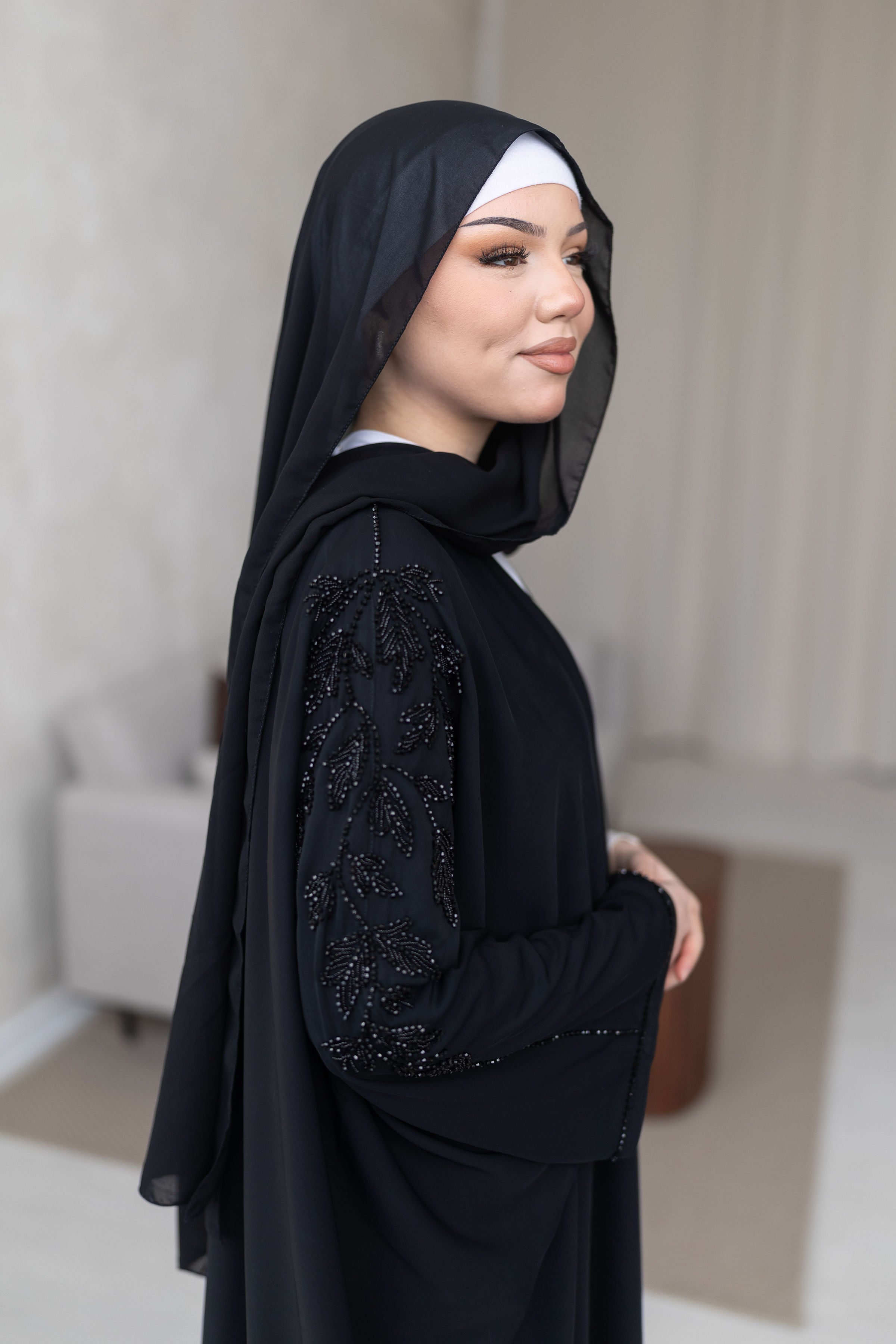 Farah Embroidered Wrap Abaya