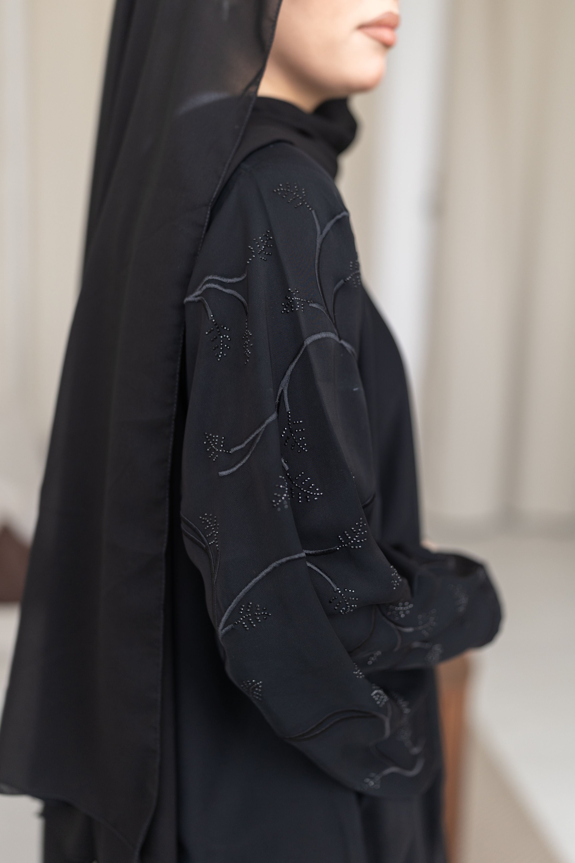 Zahra Embroidered Closed Abaya