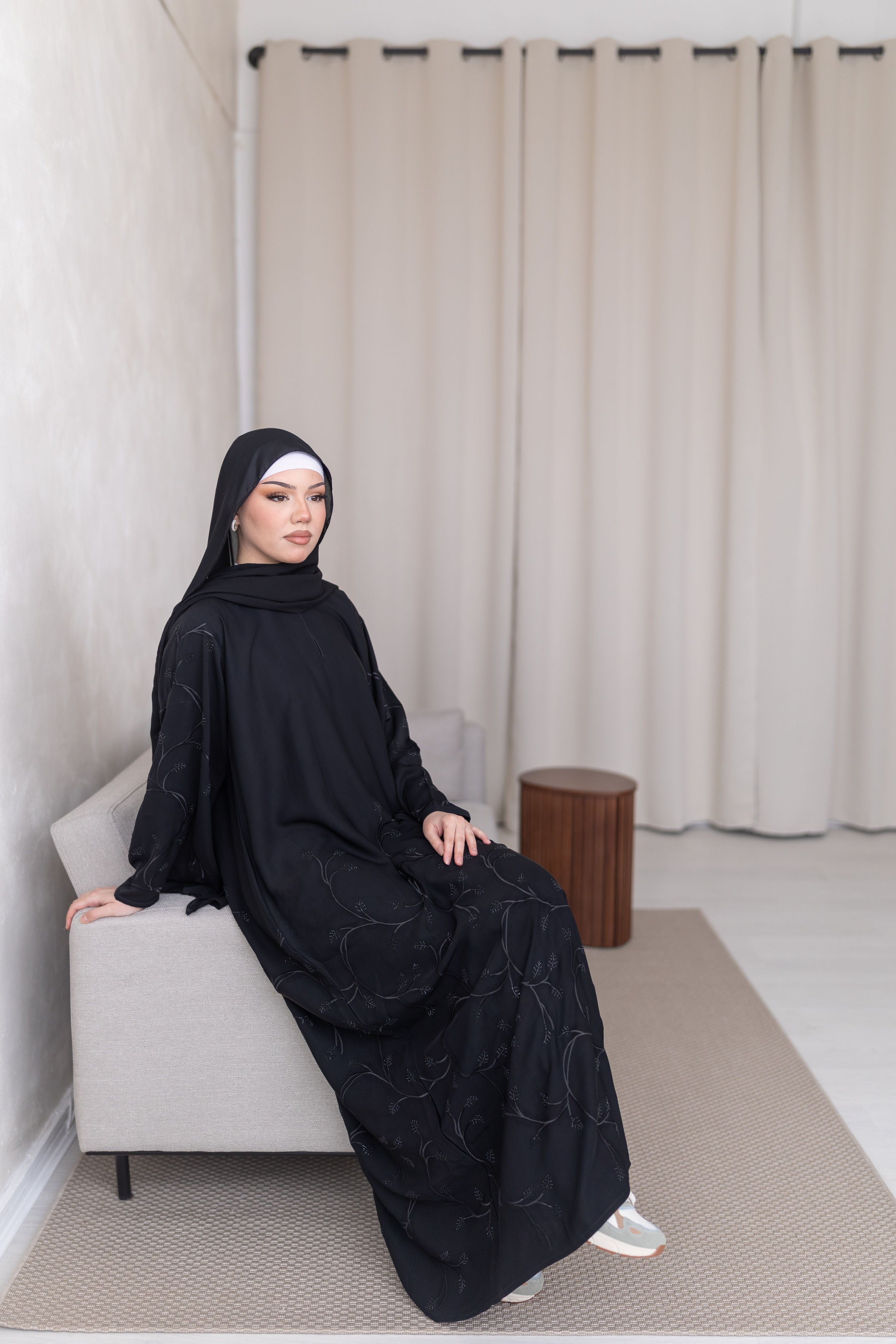 Zahra Embroidered Closed Abaya