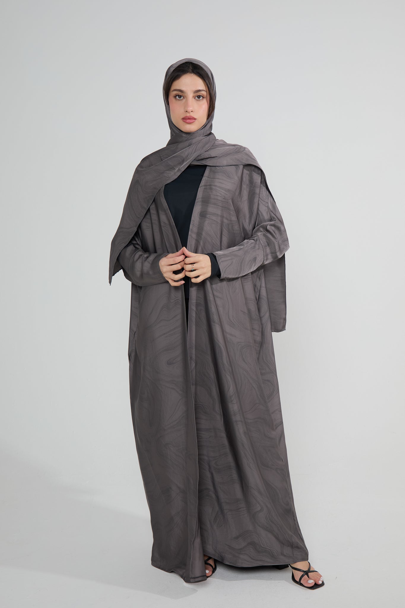 Slate Marble Wrap Abaya