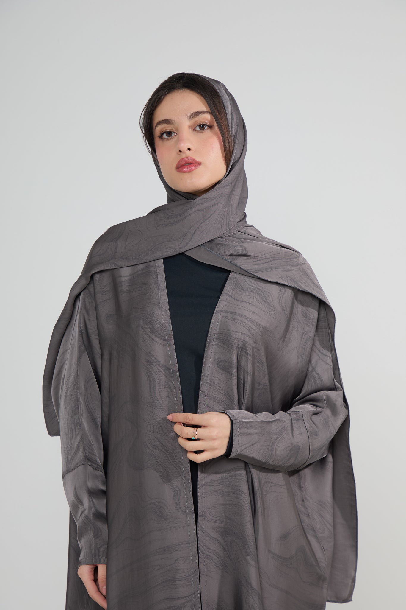 Slate Marble Wrap Abaya