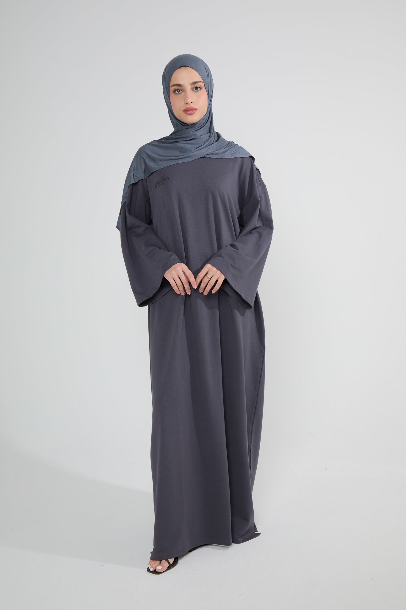 Grey Oversized Cotton Tee Abaya