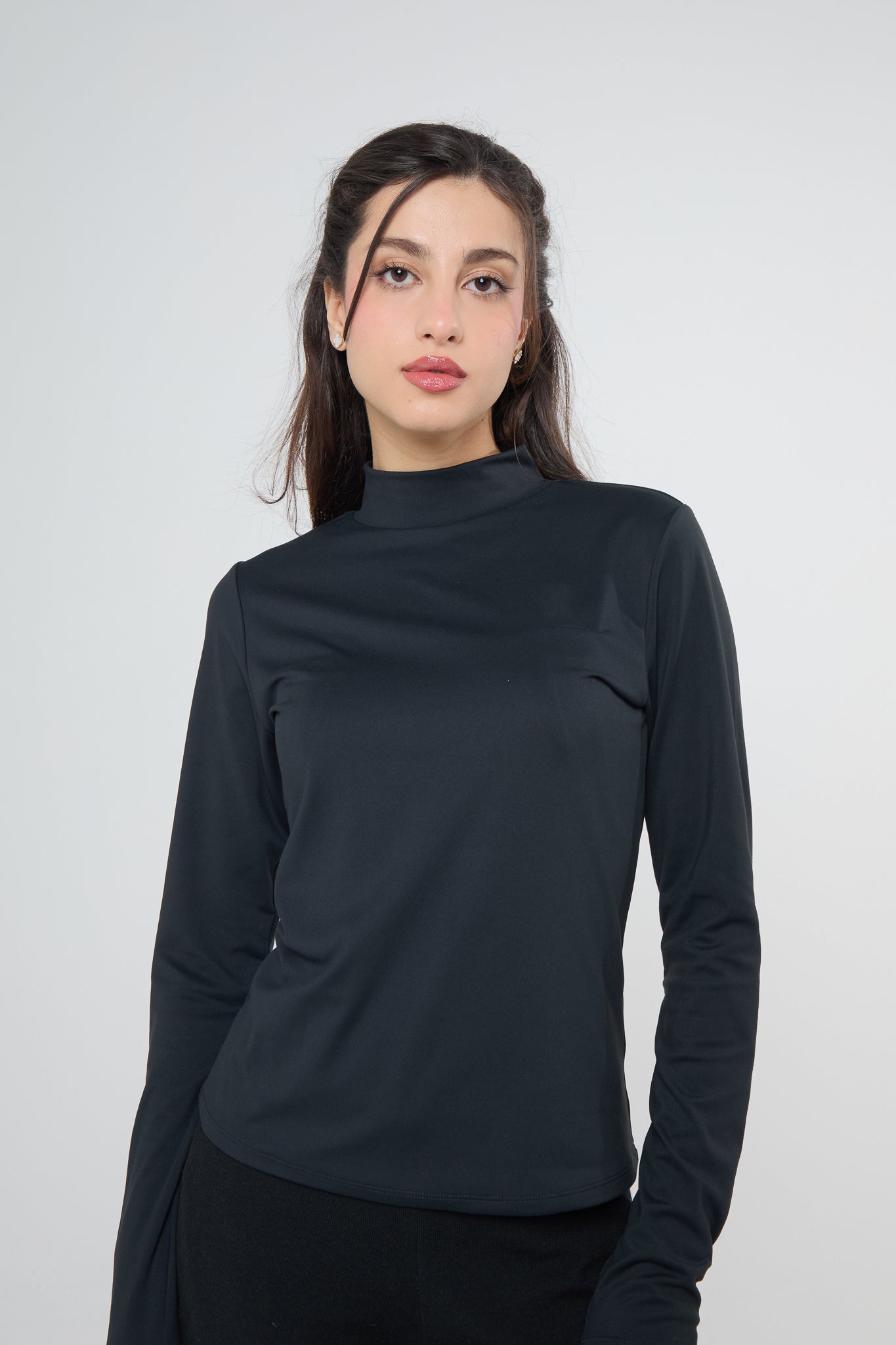 Black High Neck Base Top