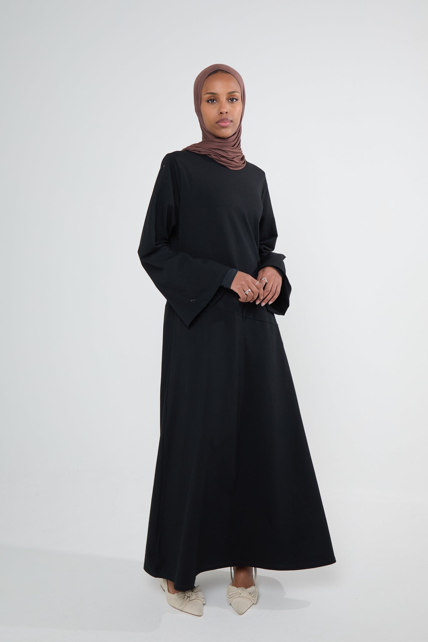 Black Cotton Abaya Dress