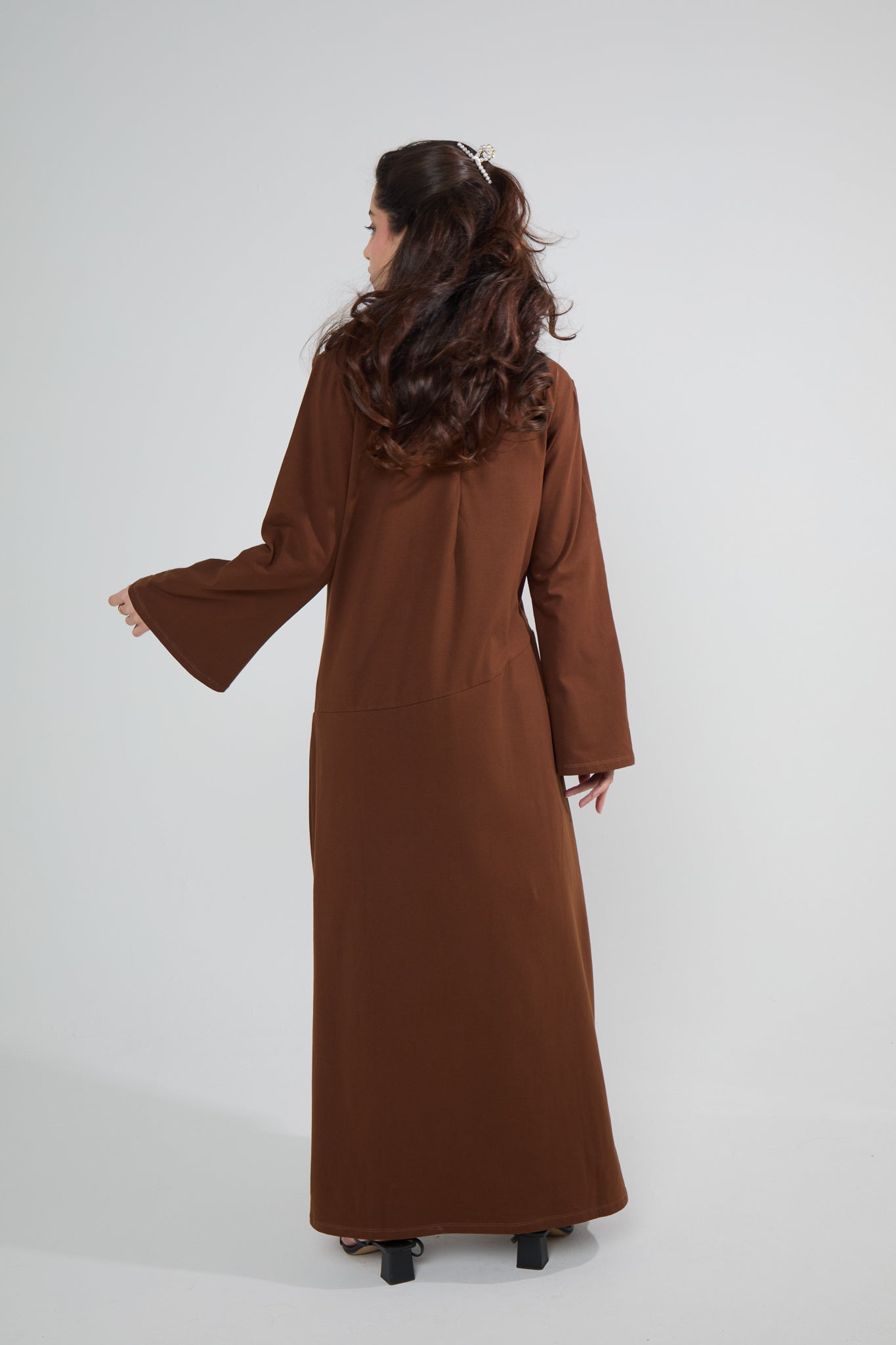 Brown Cotton Abaya Dress