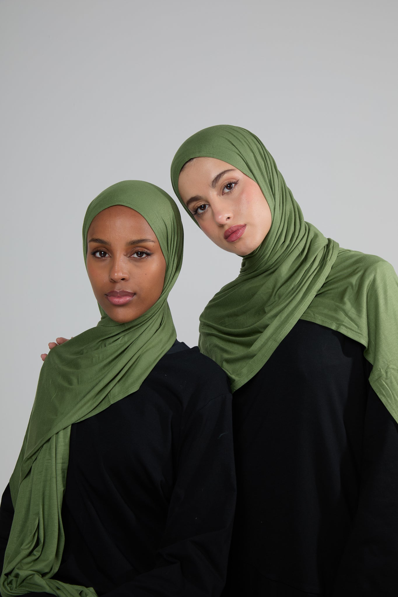 Olive Cotton Jersey Hijab