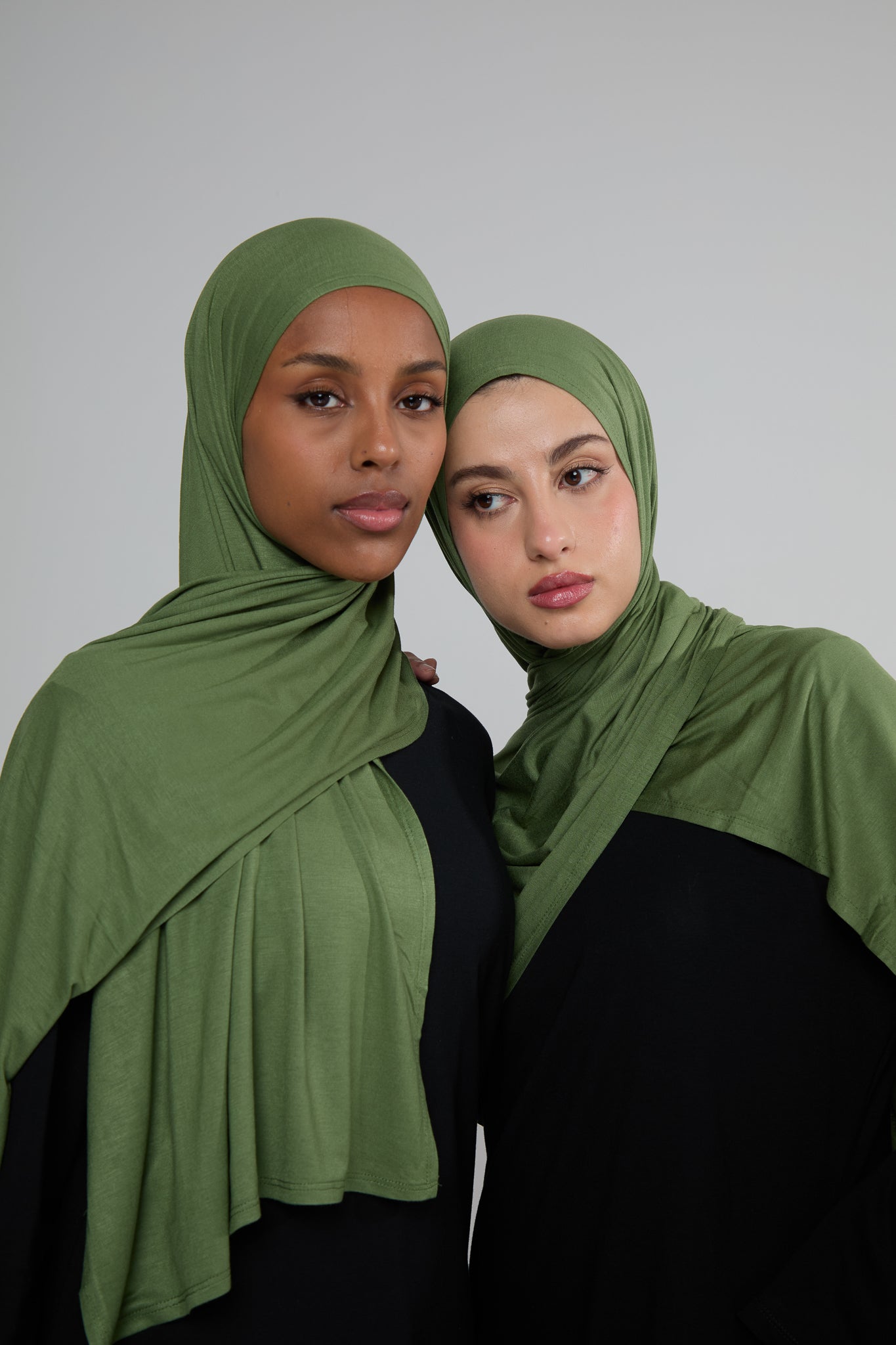 Olive Cotton Jersey Hijab