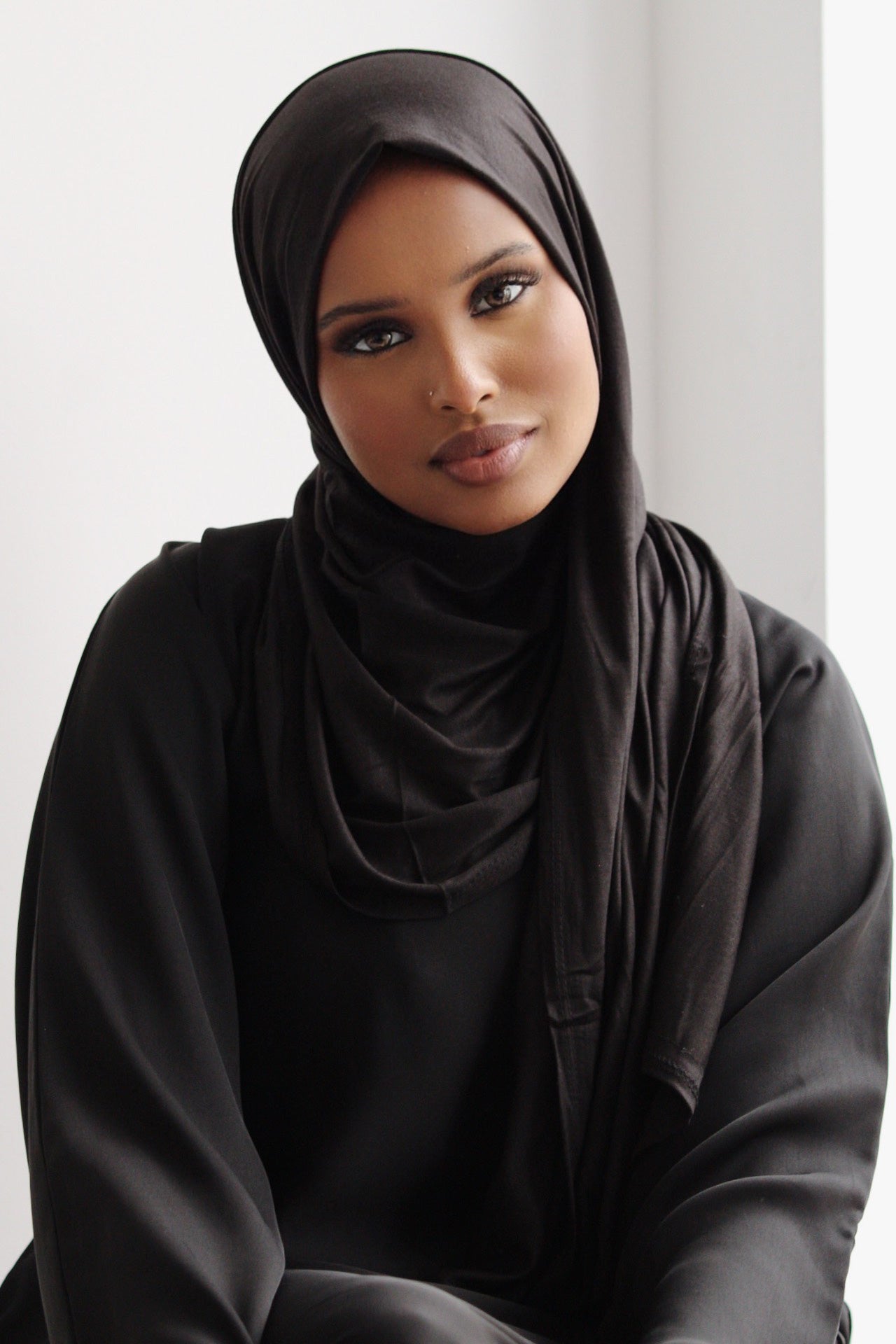 Premium Black Jersey Hijab - HAWAA Clothing UK