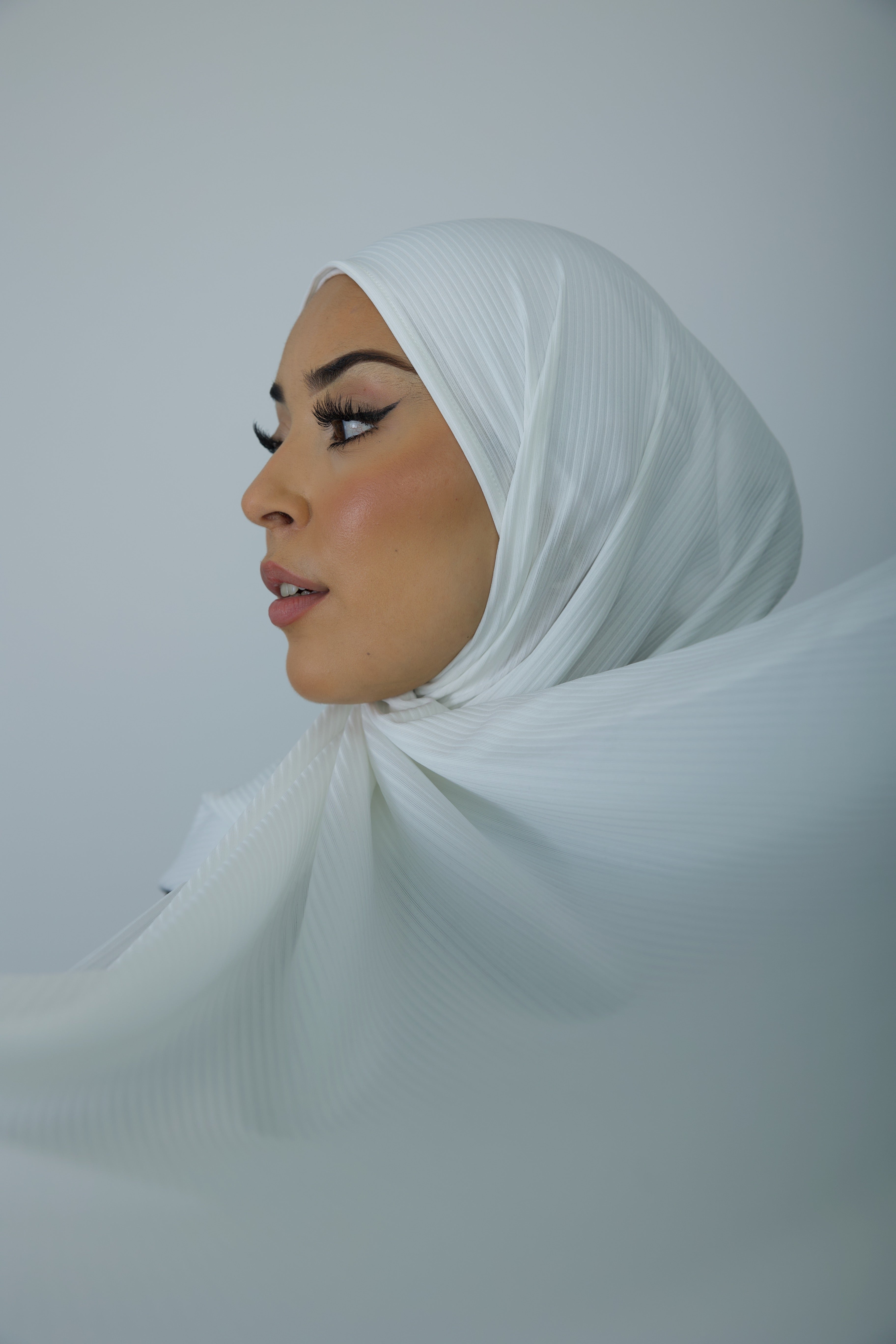 Premium White Ribbed Jersey Hijab - HAWAA Clothing UK