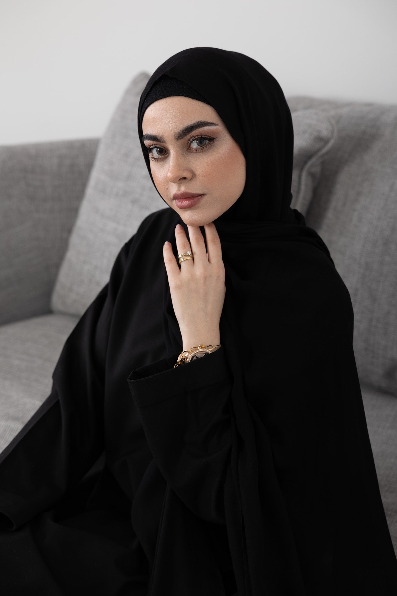Black Modal Hijab - HAWAA Clothing UK